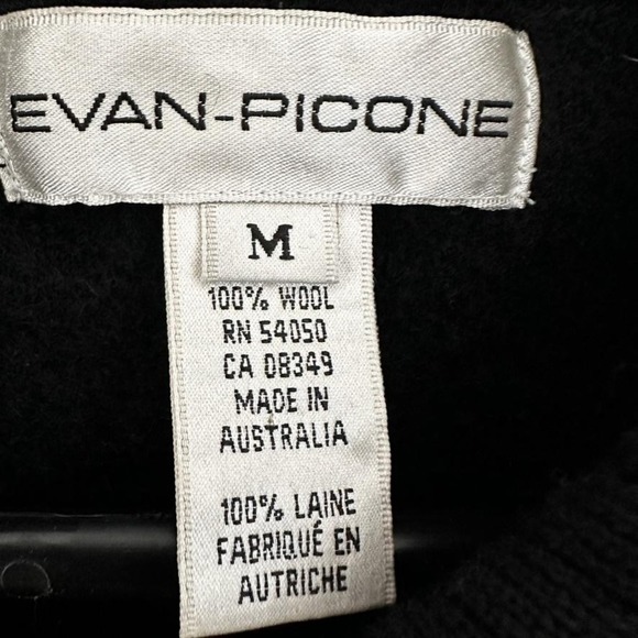 Evan Picone Sweater Womens Medium Black 100% Wool Button Up Cardigan Australia - Picture 3 of 10